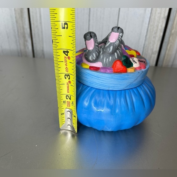Vintage Dona’s Molds Inc Mouse Candy Hearts Lidded Bowl Dish Blue Trinket Dish - Picture 8 of 8